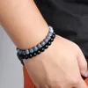 Beaded Strands 2pcs/set Mem Bracelet Colorful 8mm Natural Crack Stone Stretch Bracelets & Bangles For Couples Yoga Wrist Jewelry Gif Inte22