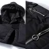 Aşağı ceket erkek sonbahar kış trendi kalınlaşma erkek ceket diz boyu şapka ayrılabilir 211214