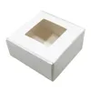 Kraft Paper Package Foldable Box Crafts Arts Storage Boxes Jewelry Paperboard Carton for Diy Soap Gift Packaging with Transparent