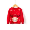 Kids Christmas Clothings Toddler Girls Deer Snowman Sweaters Autumn Winter Boys Pullover Warm Cotton Clothes for Child 2-7 Years 211028