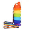 500ml Kamuflaż Silikonowy Składany Butelka Wody Odkryty Czajnik Portable Rainbow Telescopic Cup Hardeatring Camping Materiały z Smyczką