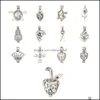 Schmuckeinstellungen Perlenkette 50 Stile versilberte Perlen Medaillonkäfige 3 * 2,5 mm DIY-Armbänder Charm-Anhänger Drop Lieferung 2021 Hv7Hi