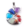 WOJIAER Spiral Shape Pendant Natural Stone 7 Chakra Pendants for Women Men Yoga Reiki Healing Bead Fashion Jewelry DN3671