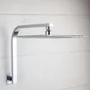 YANKSMART Gooseneck Square Brass Wall Mount Shower Arm Ultrathin Bathroom Shower Head Combo Set 210724