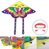 1 unids deportes al aire libre mariposa volando cometa con bayador tablero cadena niños juguete juego juego colorido kite largo cola 90 * 50 cm