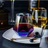 Красочный виски алмазное хрустальное стекло чашки, термостойкие прозрачные кофейные чашки молока кружка домой бар для подарка