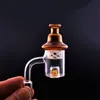 Yellow Cadmium Core Reactor Quartz Banger With spinning carb cap Thermochromic thermal 10mm 14mm 18mm For Hookahs Smoking Pipe