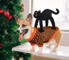 Cães vestuário cães trajes de halloween engraçado terno de estimação com gato preto roupa de cachorrinho bonito para festa de Natal Pequeno doggy e gatos A92