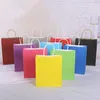 Wholesale! 10 Colors Blank Shopping Bags Handle Kraft Paper Sacks Multifunction Soft Paper Bag Festival Gift Packaging Bag A12