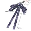 Pins Brooches ZHINI Fashion Collar Clip Bowknot Necktie Fabric Jewelry Ribbon Big Bow Brooch Pin Tie With Crystal For Women Wholesale Roya22