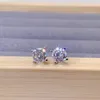 Stud S925 Sterling Silver Earrings 1ct D Color 4 Claw Moissanite with Certificate