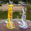 Lizard Flood Dragon Handwork Hookahs Heady Big Glass Bongs Ice Pinch Oil Dab Rigs 14 "Tall 18mm Femelle Joint Avec Bol Conduites D'eau