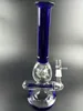 Azul Glass Water Bong Cachimilha Aluguel Dab Dab Fumando Tubulação Reciclador Acessórios com Catcher de Ash