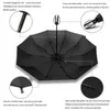 Paraguas de lluvia plegable para hombre completamente automático, paraguas plegable grande de lujo para mujer, sombrilla para hombre de negocios grande 10K, sombrilla negra para el sol 211124