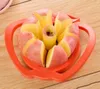 Apple Slicer Cutter Corer مقسم البلاستيك الفولاذ المقاوم للصدأ المطبخ أداة فاكهة سكين مجموعة في كتلة