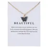 Akrylfjäril hänge halsbandskonstellation legering hänge halsband kedja smycken presentkort för kvinnor271e