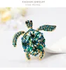 Groene Rhinestone Broches Vrouwen Mannen Sea Turtle Animal Party Causal Broche Pins Gifts