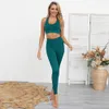 Seamless Hyperflex Workout Set Sport Leggings och Top Yoga Outfits för kvinnor Sportkläder Atletisk Kläder Gym S 2 Stycke 210802