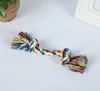 Pets dog Cotton Chews Knot Toys colorful Durable Braided Bone Rope High Quality Supplies 18CM Funny dogs cat Toy WLL50