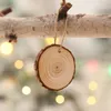 2021 Christmas Decoration Wisiorki Okrągły Drewniane Deska Xmas Drzewo Kropla Ozdoby DIY Wesołych Świąt Bożego Narodzenia Dekoracje Do Materiały domowe