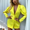 Sexy Women Short Suits Blazer Dress Slim Fit Office Lady Party Prom Jacket Red Carpet Leisure Outfit Coat Only One Piece