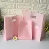 50pcs Thick 15x25x3cm Solid color Jewelry Packaging Bags Shopping Plastic Gift Bag with Handle