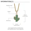 2022 Mode Charm Luxe Cactus Hanger Ketting Hip Hop Mannen en Dames Dichte Solid Necklace Koper Zirkoon ingelegd met echte vergulde sieraden Topkwaliteit