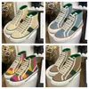 2021 Designer Scarpe da tennis in tela Beige Blu denim jacquard lavato Donna Suola in gomma Ricamato Vintage casual Sneakers top qua