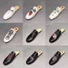 Tasarımcı Hakiki Deri Loafer'lar Erkekler Kadınlar Dantel Kadife Terlik Bayanlar Rahat Katır Metal Toka Arılar Yılan Desenli Slip-On Kutusu Ile Loafer