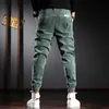 Moda Streetwear Mężczyźni Dżinsy Loose Fit Casual Corduroy Cargo Spodnie Jesień Ly Designer Koreański Hip Hop Joggers Harem Spodnie