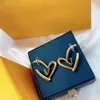 Modedesigner Luxurys Ohrringe Hohe Qualität Brief Gedruckt Ohrstecker Klassische Gold Herzform Hoop Ohrring Für Frauen Geschenk Ohr296m