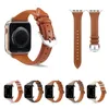 Slim skórzany pasek dla Apple Watch Series 6 5 4 SE zespoły Moda nadgarstek Bransoletka Iwatch 44mm 42mm 40mm 38mm Watchband Smart Akcesoria