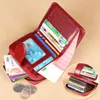 Genuine Leather Wallet 2021 Fashion Female Women Anti Theft Business Card Holder Zipper Snap Luxury Coin Purse Woman