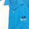 70's Hawaiian Paski Koszula Mężczyźni Casual Button-Down Sukienka Bawełniane Koszule Krótki Rękaw Camiseta Retro Hombre Kręgle męskie Koszule 210527