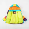 LZH Outono Casacos de Inverno para Meninas Grossas Down Algodão Para Meninos Rainbow Listras Menina Kid's Girl Coat 2021 New Children's Windbreaker H0909