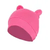 Kepsar hattar söta öron baby hatt solid färg beanie född spädbarn toddler höst vinter bonnet dusch gåvor