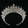 Bröllopskrona Smycken Vintage Etnisk Bridal Hair Tiaras Koppar CZ Lyx och kronor BC3715 Couronne de Mariage 210707