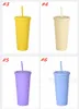 14 Renk 22 oz Kupa Plastik Kahve Fincanları Çift Duvar Su Şişesi Araba Kupalar Açık Taşınabilir Spor Kupası Drinkware T2I51692