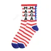 2024 Trump Chaussettes Président MAGA Trump Lettre Bas Étoiles Rayées Drapeau Américain Chaussettes De Sport MAGA Chaussette Party Favor DHR53