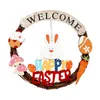 NEWDecorative Flowers & Wreaths Easter for Front Door Decor Eggs Carrot Rattan Garland Wall RRD12860