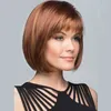 Synthetic Bobo Wig With Bangs Simulation Human Hair Wigs Hairpieces for Black and White Women That Look Real 741#