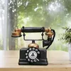 New Hot Creative Promotional Gift Retro Telephone Model Antique Desktop Ornament Craft Home Decoration Figurines Specific Gift C0220