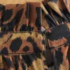 Frauen Hemd Leopard Gedruckt Lange Ärmel Rüschen Tops Casual Mode High Street Chic Vintage Frauen Shirts 210709