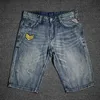 Ly Fashion Summer Men Jeans Retro Blue Toppe di alta qualità Pantaloncini di jeans strappati firmati Streetwear Hip Hop Short 6JVK
