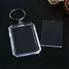 Acrílico Em Branco Chaveiros Chaveiros Rings Clear Plástico Retângulo Quadrado Inserir Foto Keyfobs Promoção Split Keyring Cadeia Acessórios DIY Picture Frames Presentes