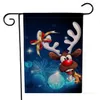 Afiş Bayrakları Noel Bahçe Bayrakları Karikatür Desen Tema İki Taraf Noel Yarı Bayrak Keten 47 * 32 cm 9 Stil Festival T2I52369