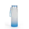 Stock Bottiglia per acqua con tazza per sublimazione Bottiglie per acqua in vetro smerigliato da 500 ml Bicchiere vuoto con gradiente Bicchieri per bevande