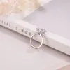 Sparkling Female Promise ring finger 925 Sterling silver Square 5ct Anillos de boda de diamante simulado para mujer Joyería nupcial