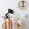 360°Rotating Folding Hook Self Adhesive Hooks 6-Claw Utensil Organizers Multi-Function Punch-Free Wall Storage Rack for Home Kitchen Bathroom TX0013