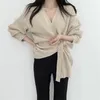 حياكة النساء المحملات الغريبة Kitty Korea Cardigans معاطف سترة عارضة أزياء الشارع الخريف الأنيقة 2022 خمر دافئة ناعمة صلبة فتى لطيف